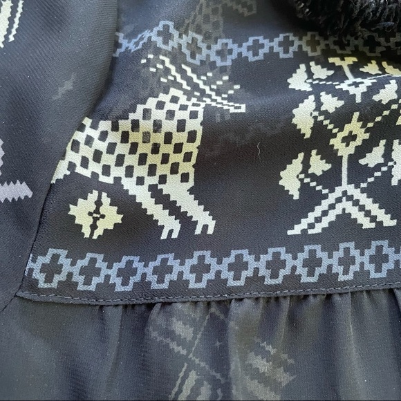 Maison Scotch Mademoiselle Top Blouse Black Aztec - Picture 6 of 16